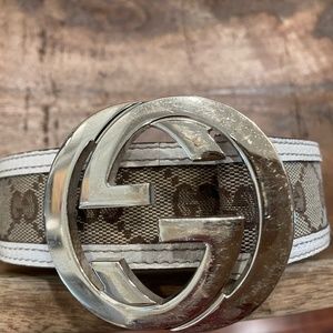 Vintage Gucci Canvas and Leather Supreme GG Belt